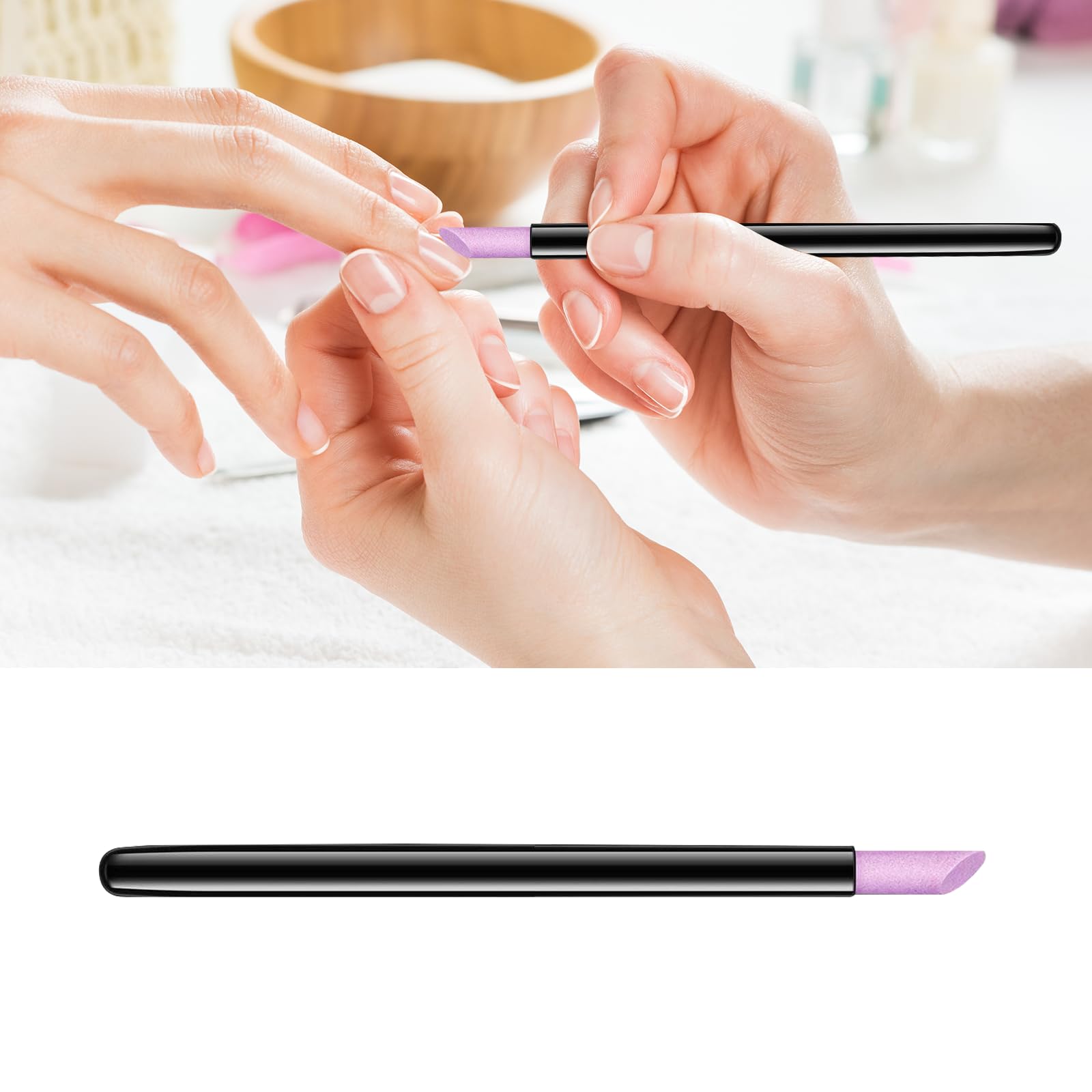 Quartz Nail Buffer Cuticle Remover Tool Professional Nail Care Manicure Kit for Exfoliating and Nail Grooming