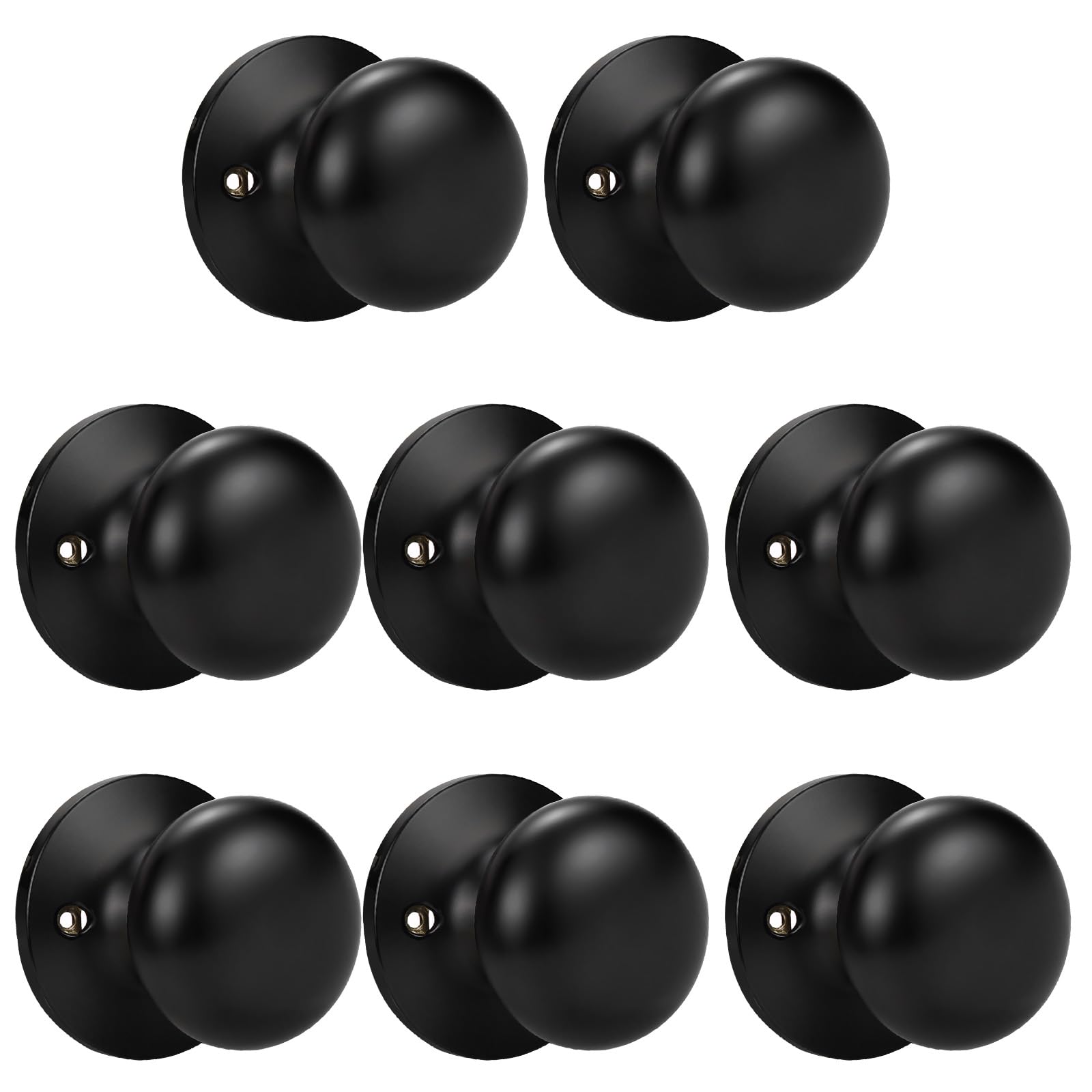 Brushed Nickel Door Knobs - Keyless Privacy -8