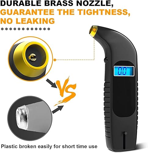 Miniatura 6 de Medidores digitales de presión de neumáticos 2 en 1 Medidores de neumáticos DigitalPSI precisos con indicador de profundidad de banda de rodadura