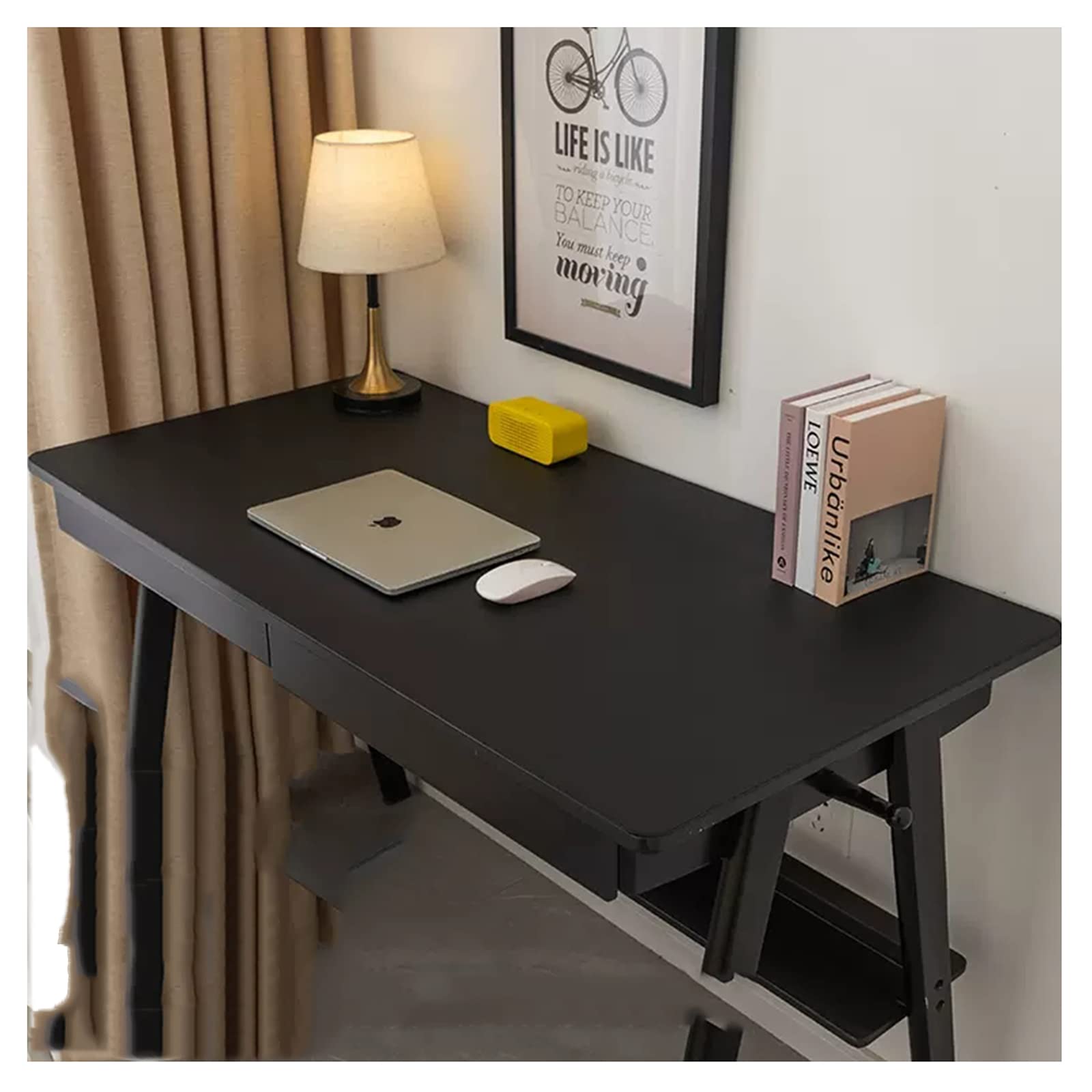Leather Desk Pad Large, Desk Mouse Pad Extra Large, Simple Style Leather Table Mat, PU Leather Desk Protector Mat, Faux Leather Writing Pad for Desk for Home, Office, Decor (Size:50*80cm,Color:Black)