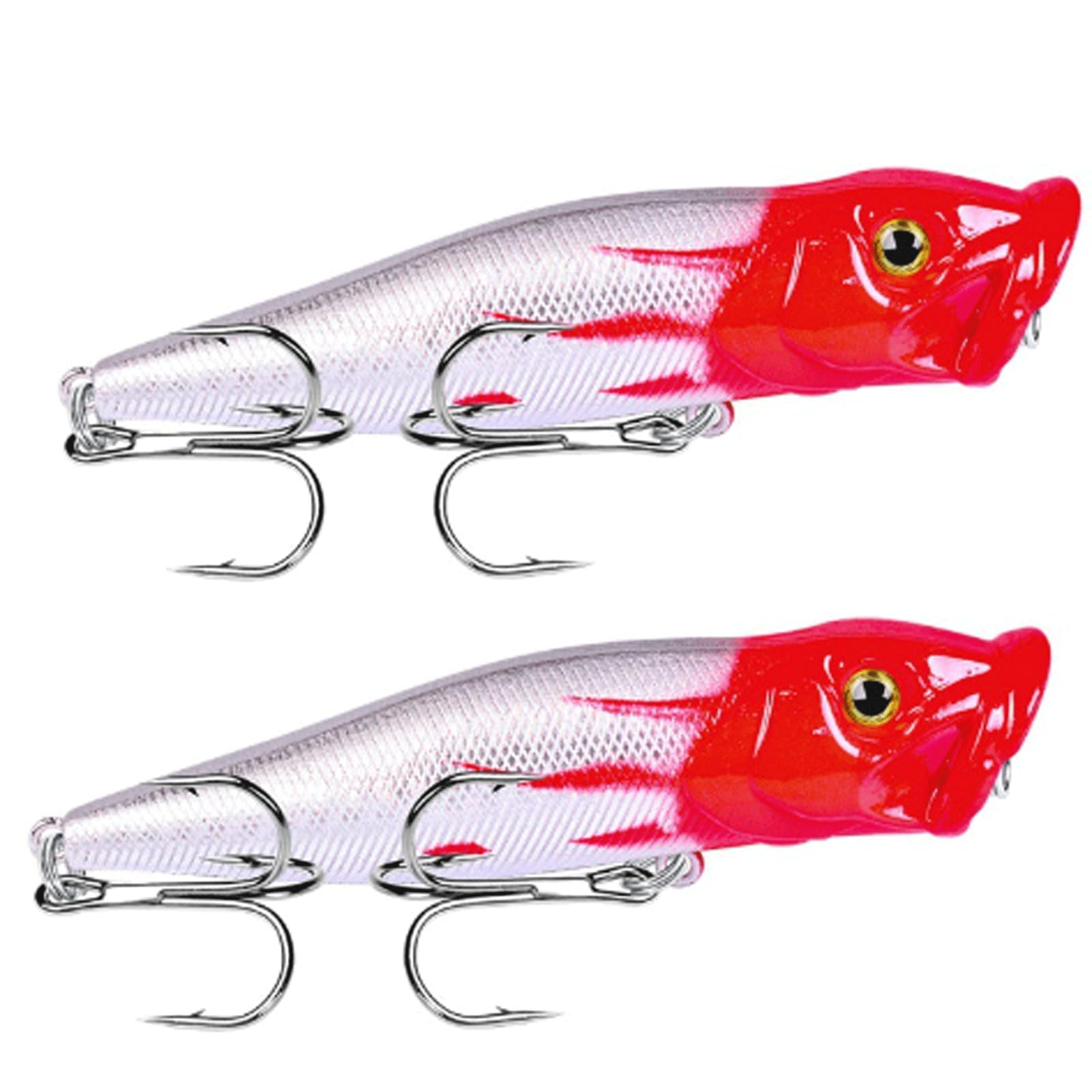 IvyLoutish Fishing Lure Bait 2 Pcs Popper Bait Topwater Bait 93mm 12.5g Fishing Bait Hard Bait Artificial Wobblers Plastic Fishing Tackle Fishing Tackle