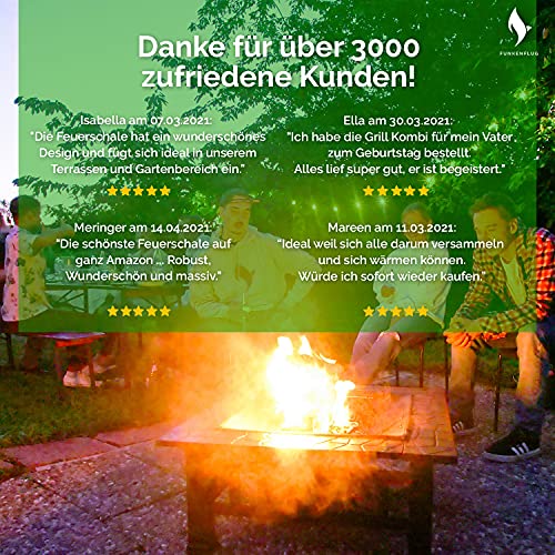 FUNKENFLUG® Vuurschaal met vonkbescherming en grillrooster, voor weldadige warmte en heerlijke gezellige avonden op de… - Image 6