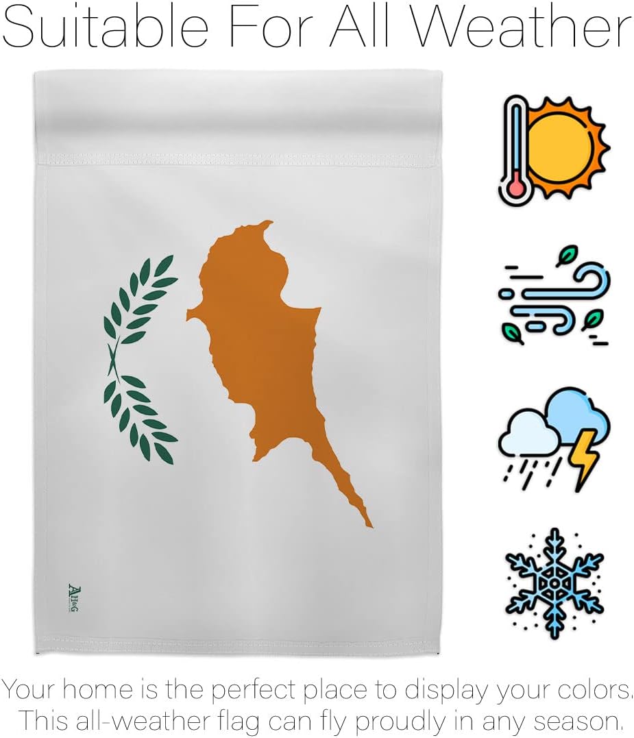 Americana Home & Garden Cyprus Garden Flag Regional Nation International World Country Particular Area House Decoration Banner Small Yard Gift Double-Sided, Made in USA