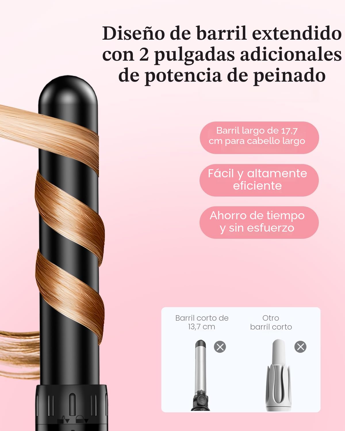BESTOPE PRO 6 en 1 Rizador de Pelo, Ondas 10-32mm, Calentamiento Rápido 30s, 2 Temperaturas, Apagado Automático 60min