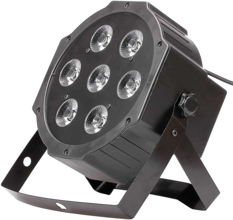 4-in-1 Stage Lights 7x10W RGBW LED Flat Par Lights 7 Channel DMX LED Up Lighting for KTV DJ Disco Birthday Party Wedding