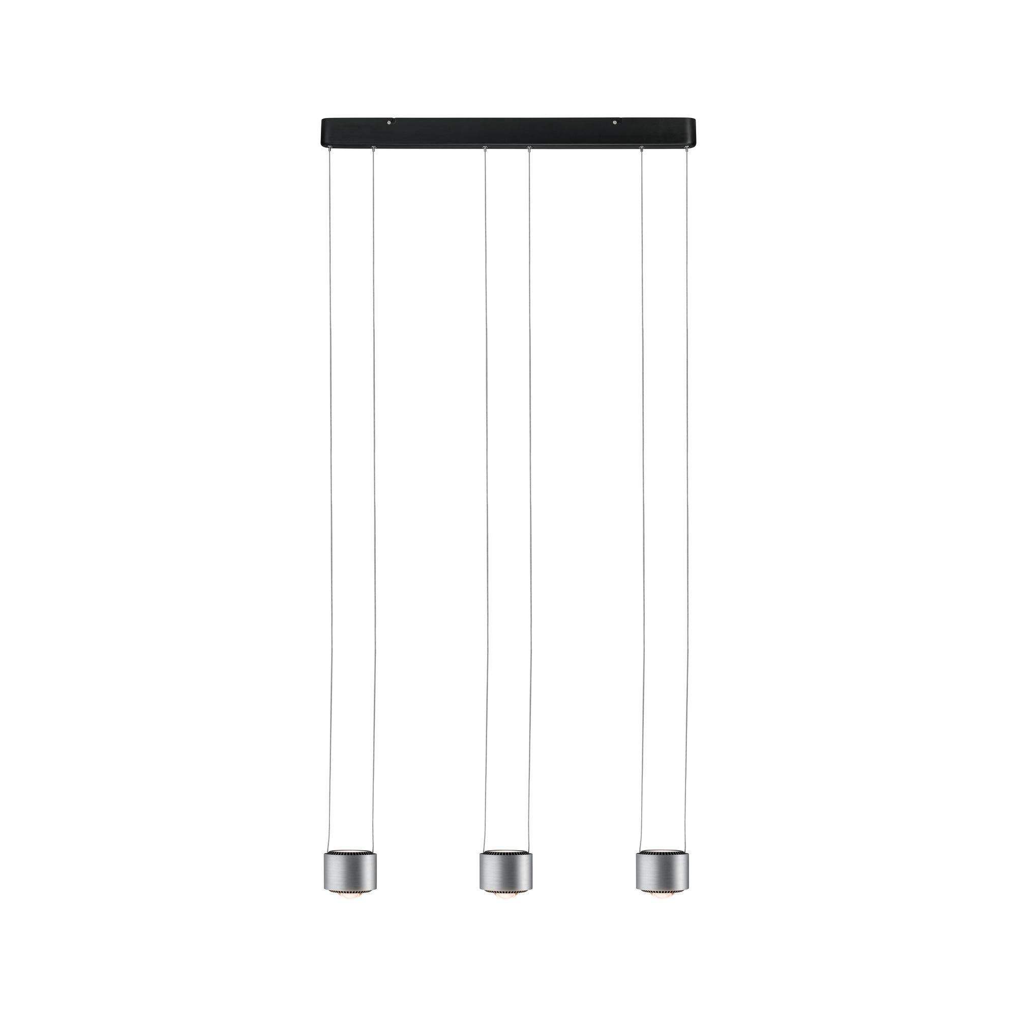 Paulmann 79720 Aldan LED Pendant luminaire incl. 3x5 / 3x4 watt dimmable Pendant lamp Black Aluminium Ceiling lamp Warm White 2700 K