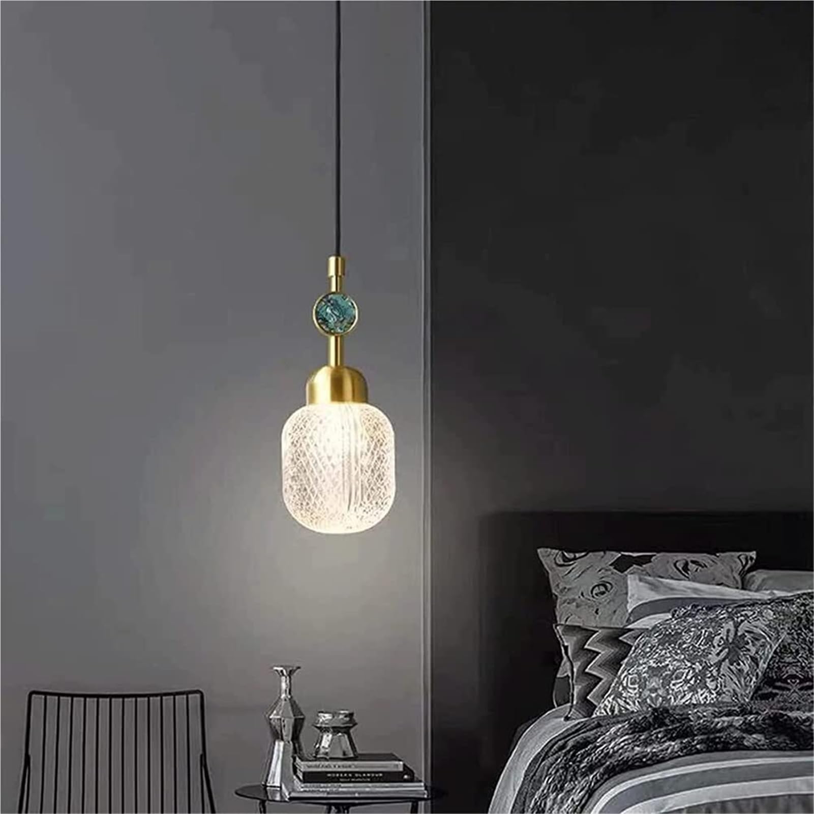 Modern Nordic Luxury Golden Brass Glass Pendant Lamp Chandelier Hanging Lighting Ceiling Fixture G9 Enamel Patch Small Style For Living Room Bedroom Restaurant