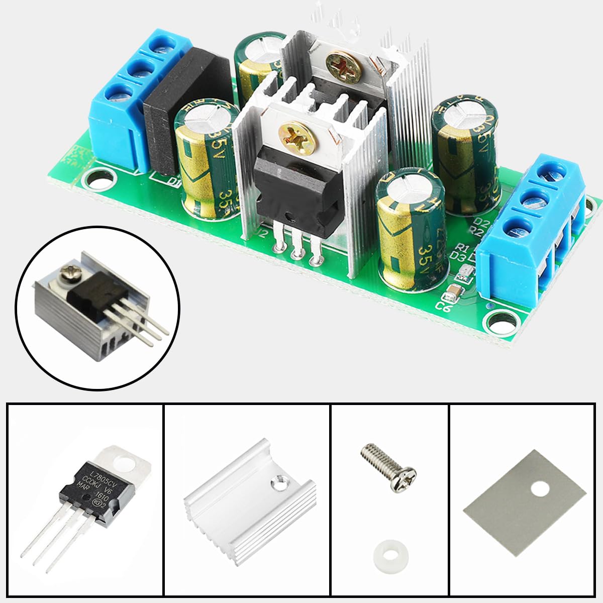 Amazon.co.jp: DAOKAI MOSFETトランジスタL7805CV L7805 三端子