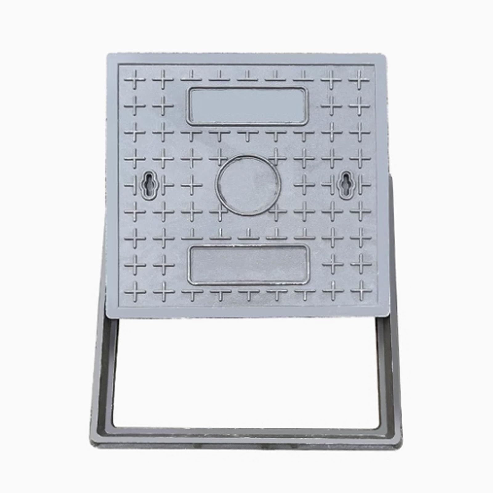 Coperchio quadrato con telaio, coperchio per bacino di ritenzione antiscivolo e rinforzato per soluzioni di drenaggio da giardino e da giardino
