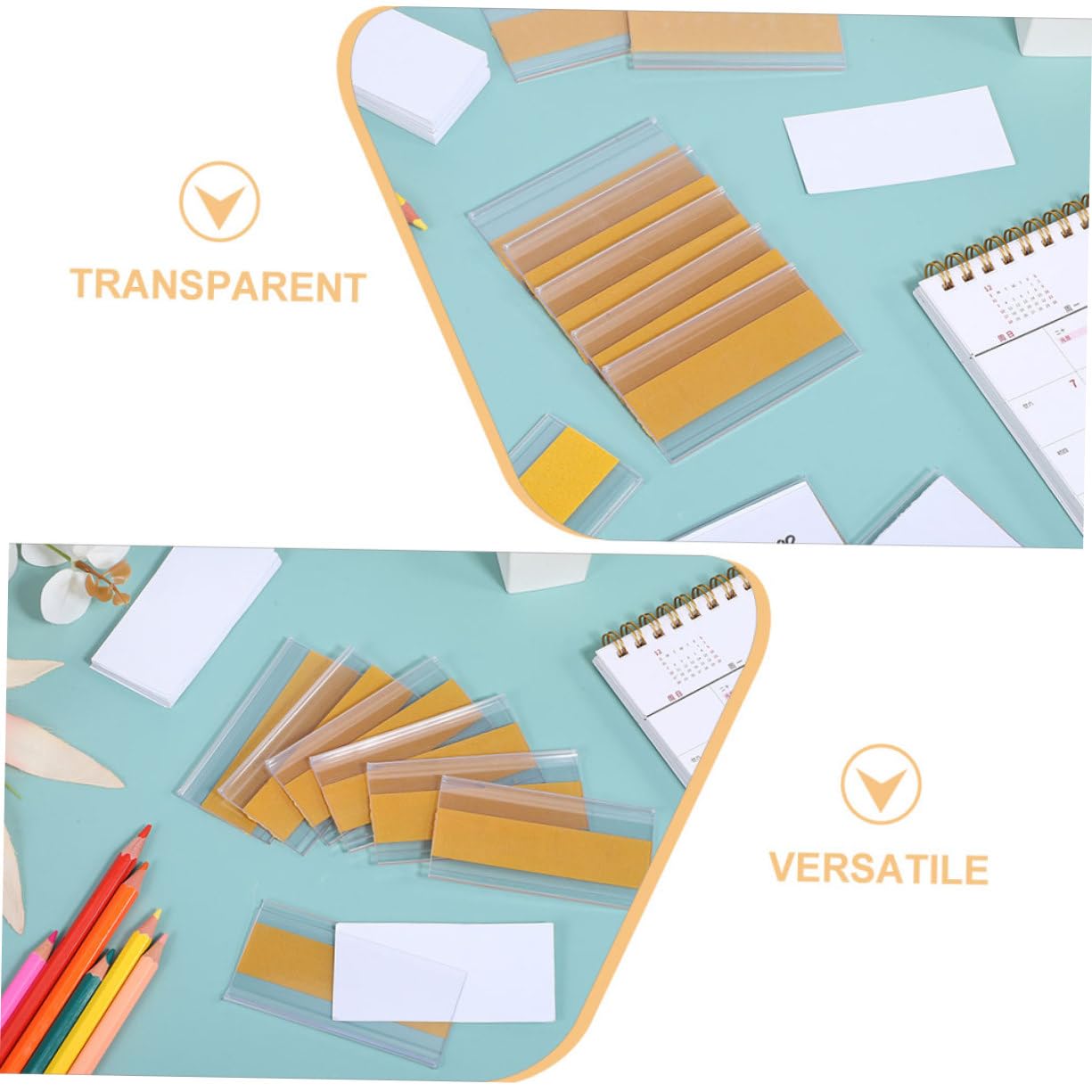 ARTIBETTER Transparente Selbstklebende Regaletikettenhalter aus Pvc für Regale und Schubladen Klare Beschriftung für Büro und Bibliothek