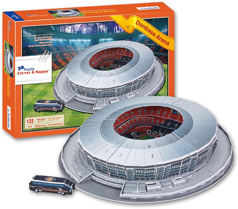 Stadium Puzzle Model, Donbass Arena 3D Assembled Three-Dimensional Arena Replica Football Enthusiasts Educational Toys Collection Souvenirs