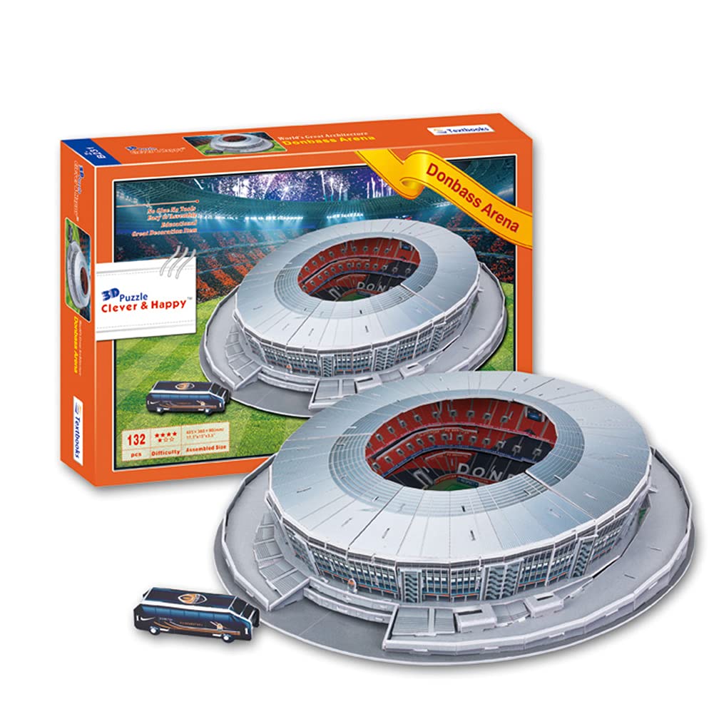 Stadium Puzzle Model, Donbass Arena 3D Assembled Three-Dimensional Arena Replica Football Enthusiasts Educational Toys Collection Souvenirs