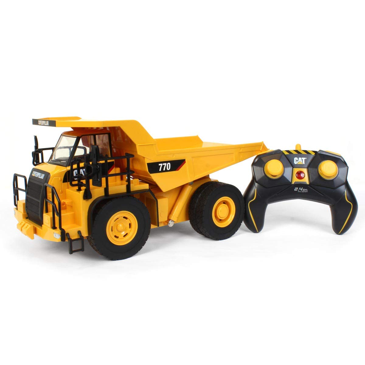 Diecast Masters 25006 - zdalnie sterowany Caterpillar RC Mining Truck 770, wywrotka CAT jako wierny szczegół, realistyczny pojazd budowlany w 1:24, ok. 33,5 x 18,5 x 16,5 cm, ok. 25 m zasięgu, 8+