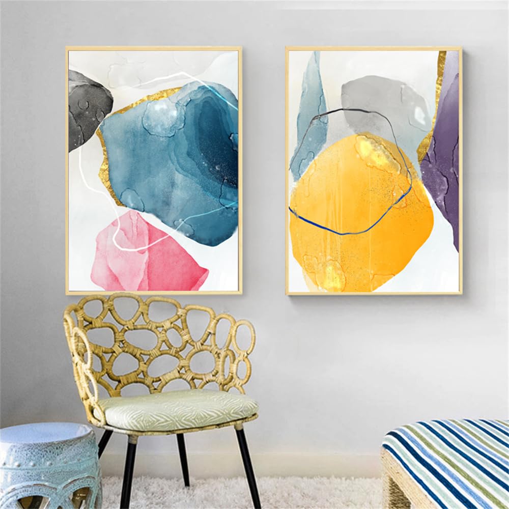 WUHBCZ Canvas Paints,Abstract Modern Minimalist Painting Creative Abstract Hanging Painting Corridor Living Room Bedroom Decor Nordic Graffiti Art-60 * 70cm*2PCS (No Frame)