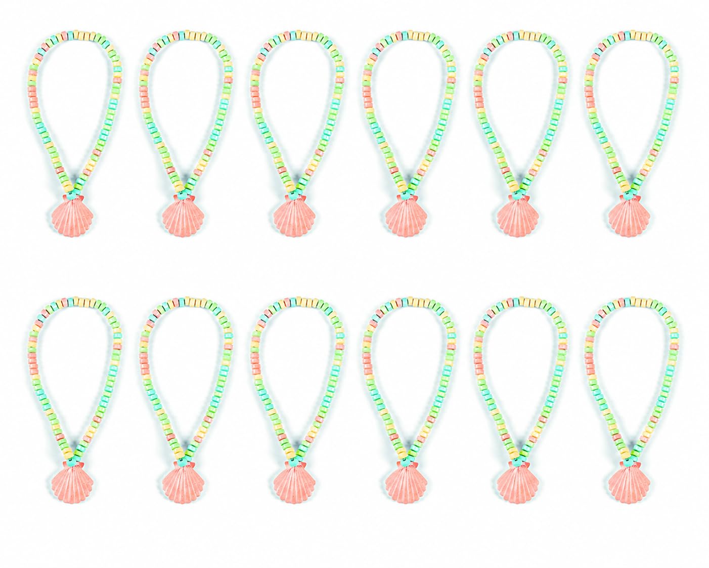 Sea Shell Candy Necklaces, 12 Pack - Mermaid Candy, Luau, Under the Sea, Ocean and Birthday Party Favors