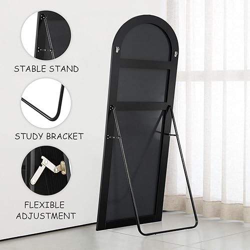 Miniatura 5 de PexFix espejo de cuerpo entero 65 x 22pulgadas elegante espejo de suelo con parte superior arqueada para dormitorio o tocador espejo de pie para