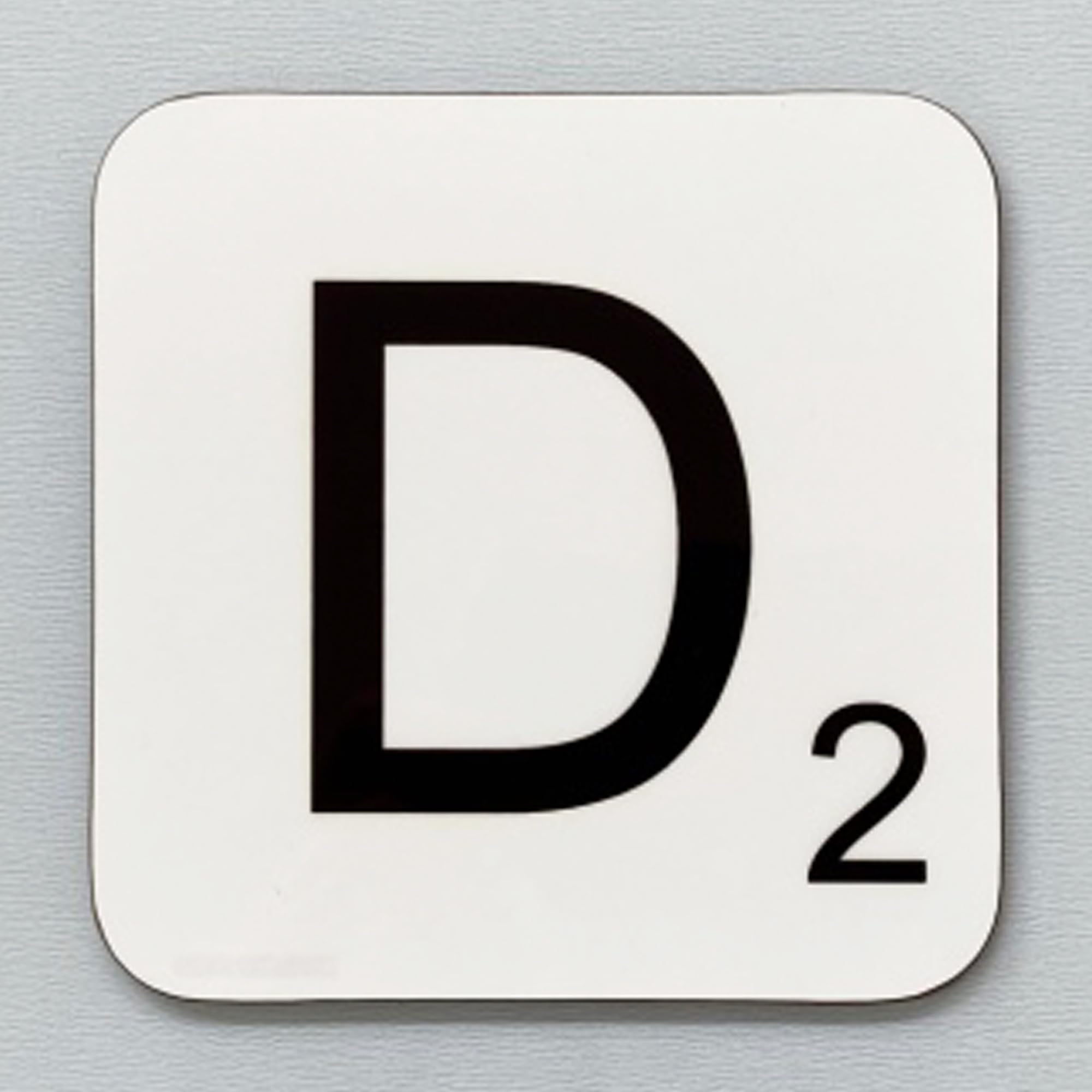 Coasteroo D Scrabble Letter - Fun Word Games Themed Design - Drinks Coaster - Hardboard - 9Cm X 9Cm - Gloss Finish