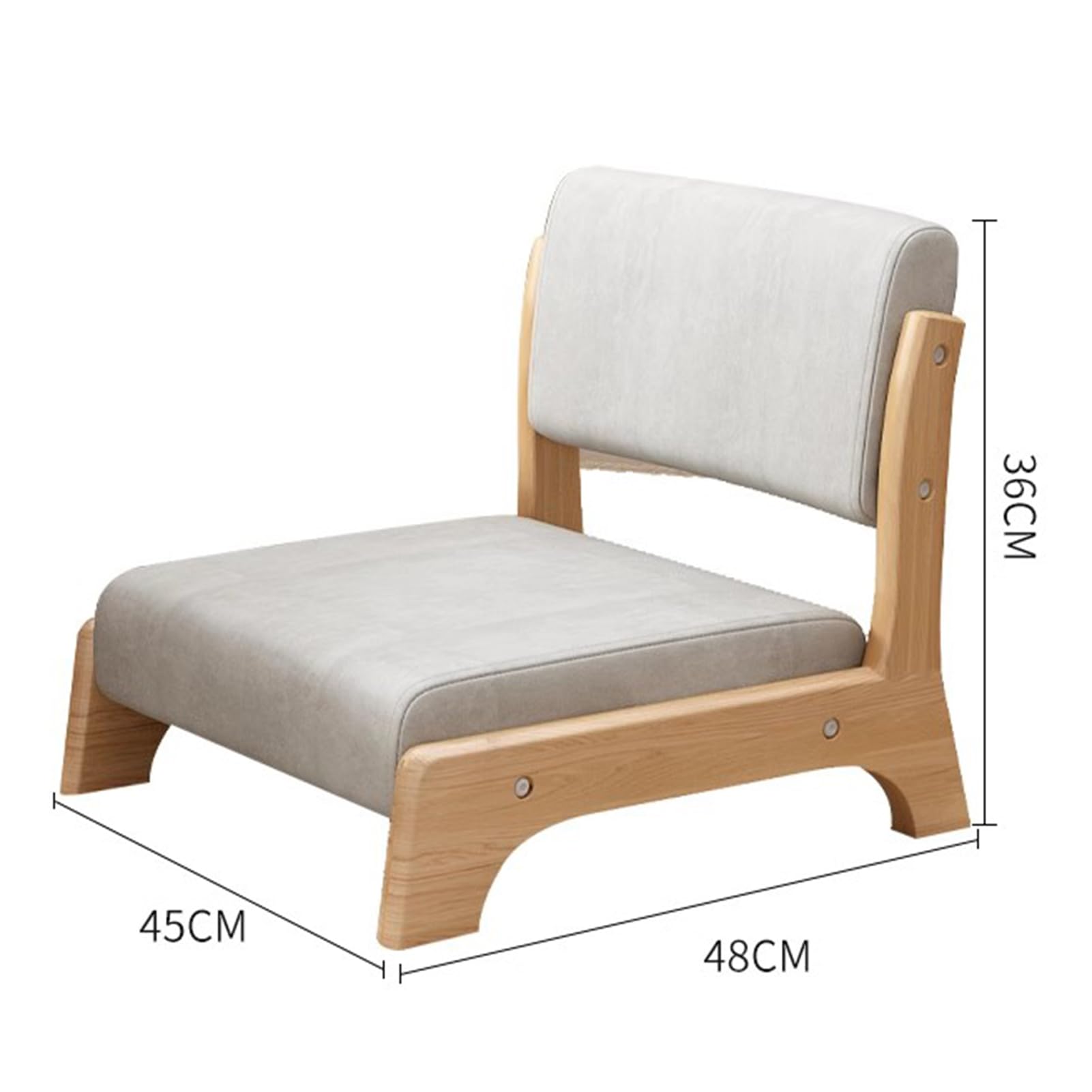 Silla De Piso Japonesa, Silla De Yoga De Meditación Tatami con Soporte para Respaldo, Taburete Sin Patas, Silla De Respaldo De Madera Maciza