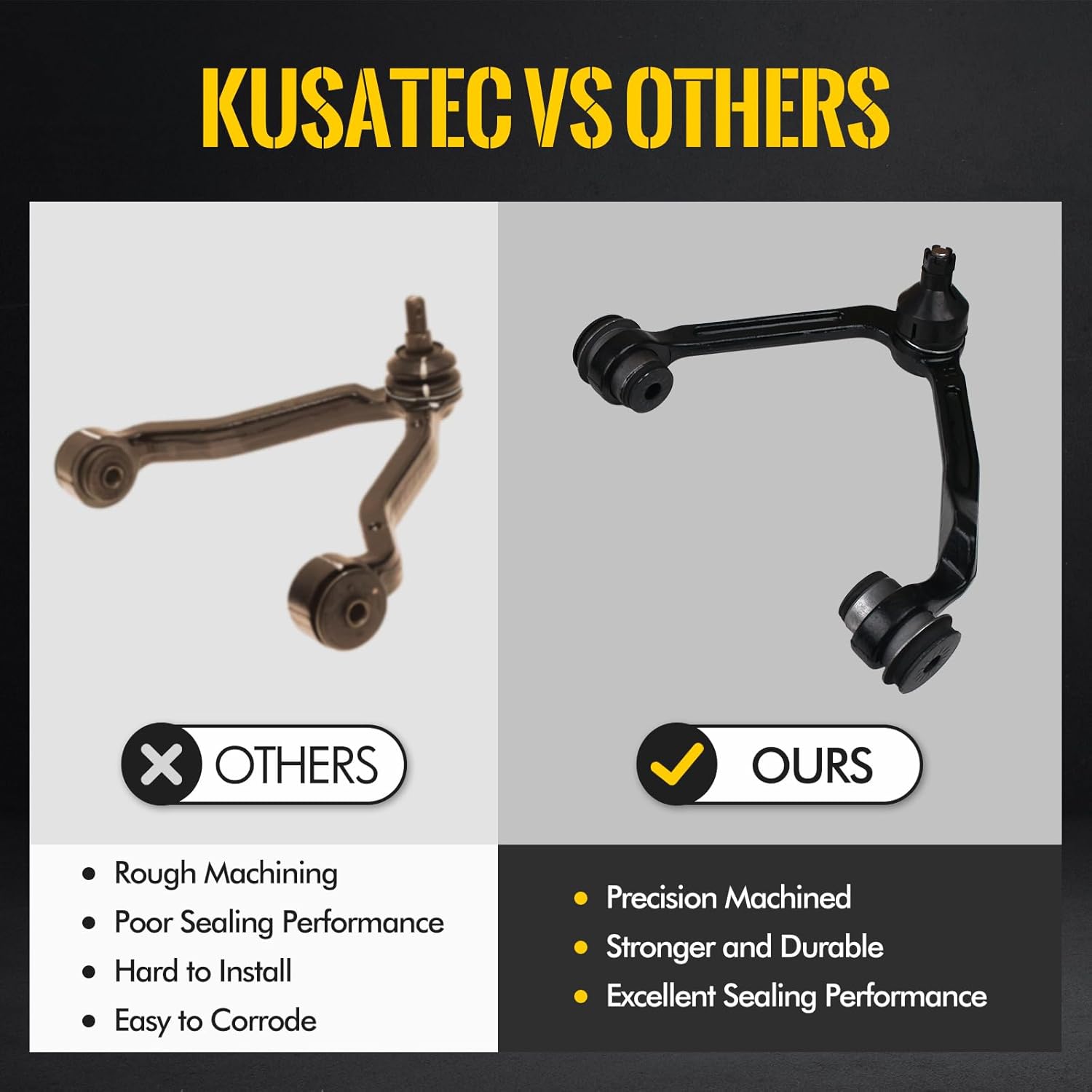 KUSATEC 14pcs Front Control Arm Fit for 97-03 Ford F-150 F-250, 98-02 Lincoln Navigator Expedition Suspension kits w/Ball joints Sway bars Tie Rods; K8728 K8726 K8695 K8772 K8700 ES3364 ES3365 K8739