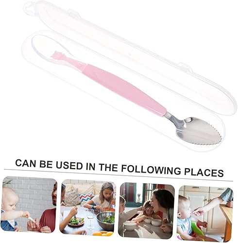 Miniatura 7 de DOITOOL 1 juego de herramientas de alimentación para niños suplemento de zigzag raspado de frutas almacenamiento de alimentos cabeza de destete