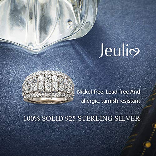 Jeulia Brilliant Diamond Band Rings for Women cz 925 Sterling Silver Ring Wedding Engagement Anniversary Promise Ring Bridal Sets Jewelry2