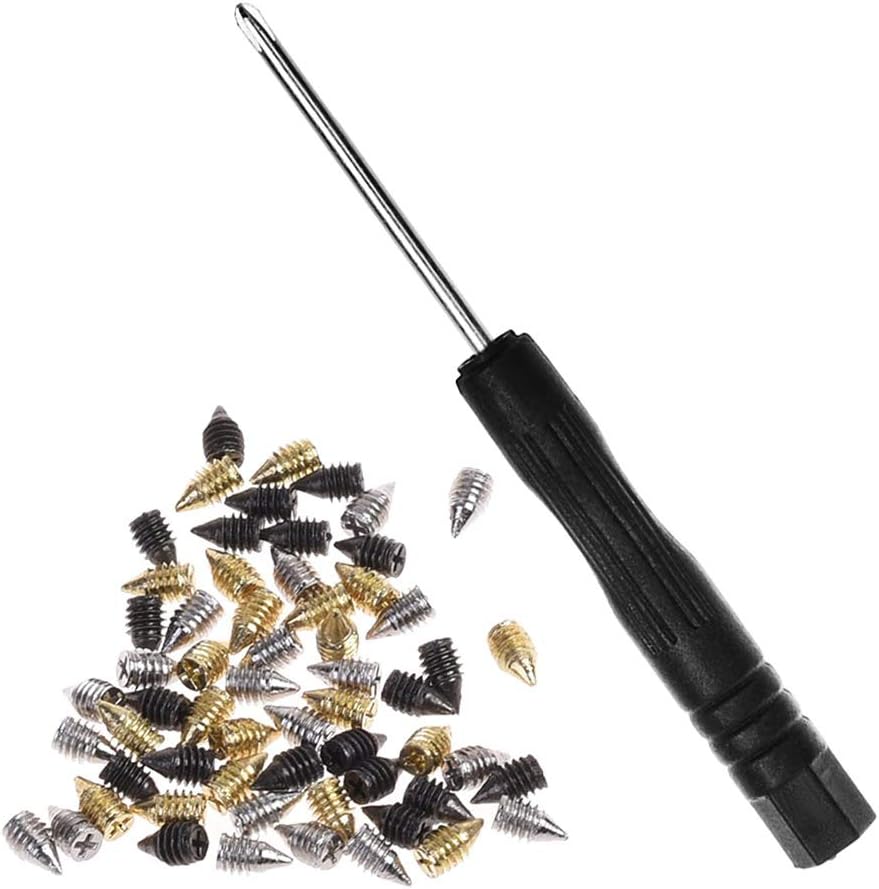 Bluecell 60pcs Metal Cross Slot Tip Screws for Belt Buckle Wallet Handbag, Screwdriver Included