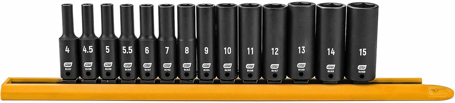 GEARWRENCH 14 Pc. 1/4" Drive 6 Pt. Deep Impact Socket Set, Metric - 84909