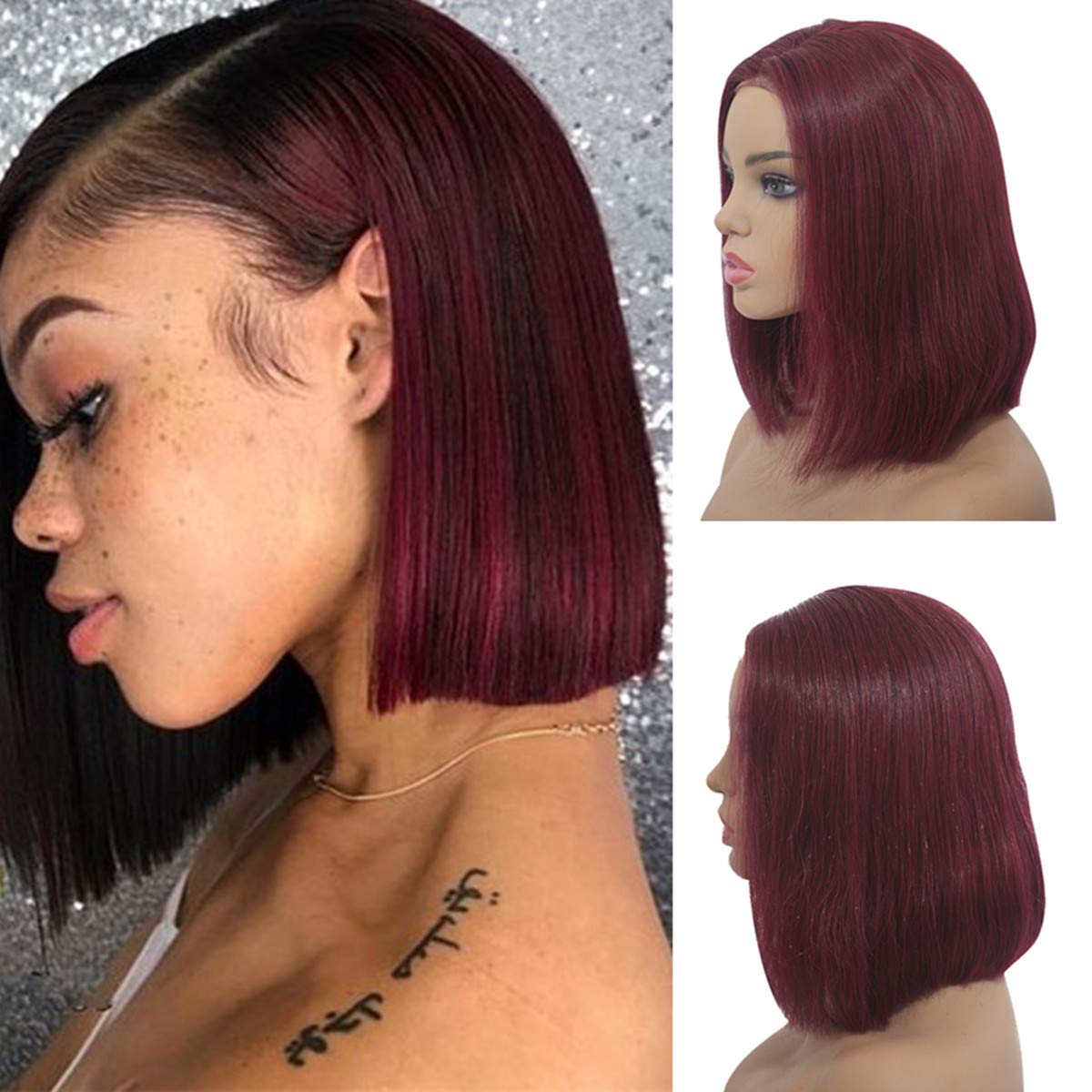 burgundy bob wigs