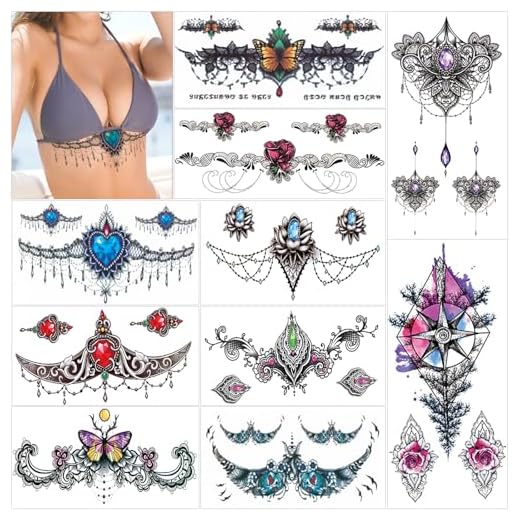 Temporal Divertido Cintura Cubre Cicatriz Tatuaje, Tatuaje De Cintura Femenina A Prueba De Agua, Pack De 10 Tatuajes Temporales Para Mujer, Para Mujeres y Niñas, Tatuajes Temporales Falsos Cuerpo.