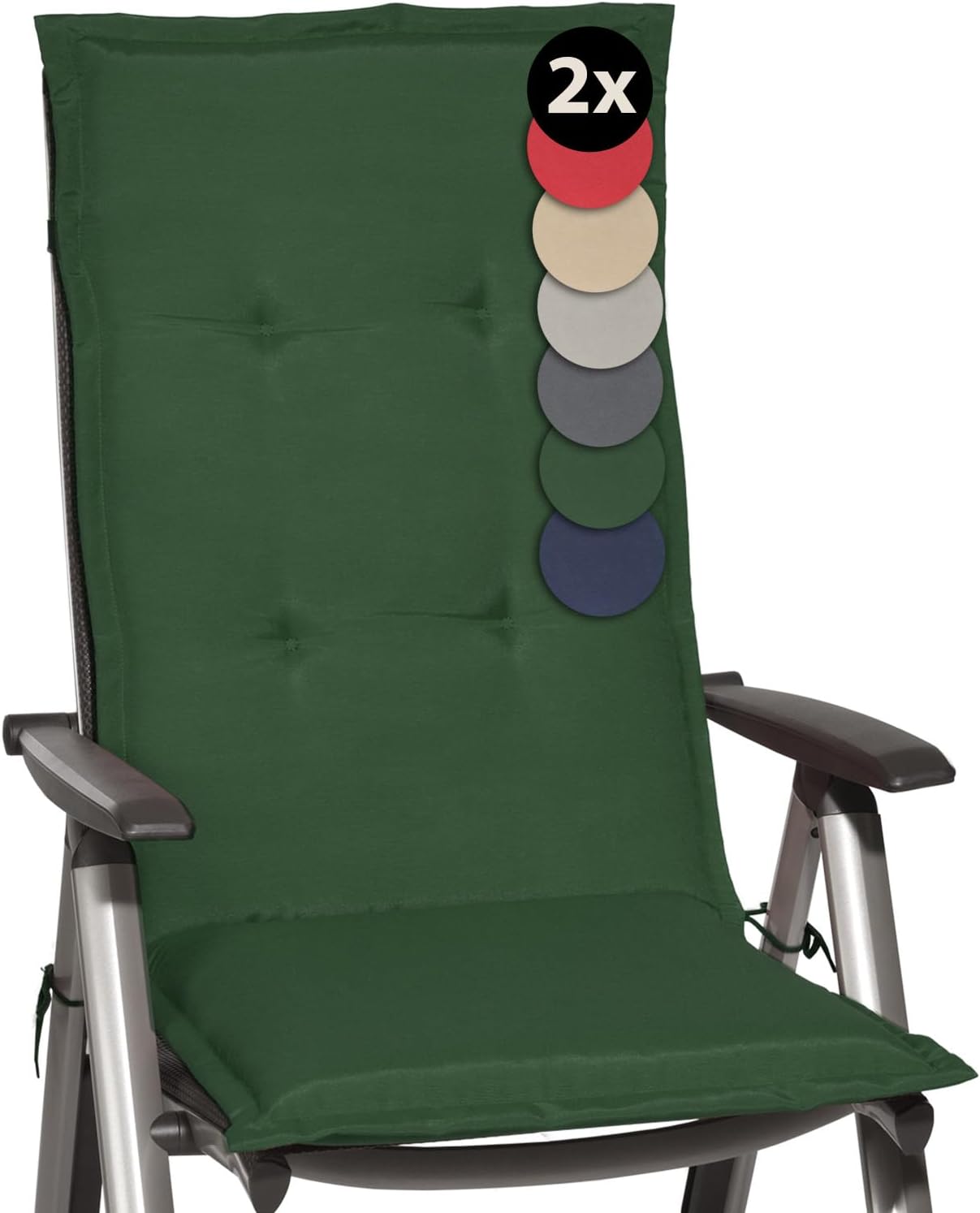 Beautissu Highback Outdoor Chair Cushions 120x50x6 cm Loft HL Set of