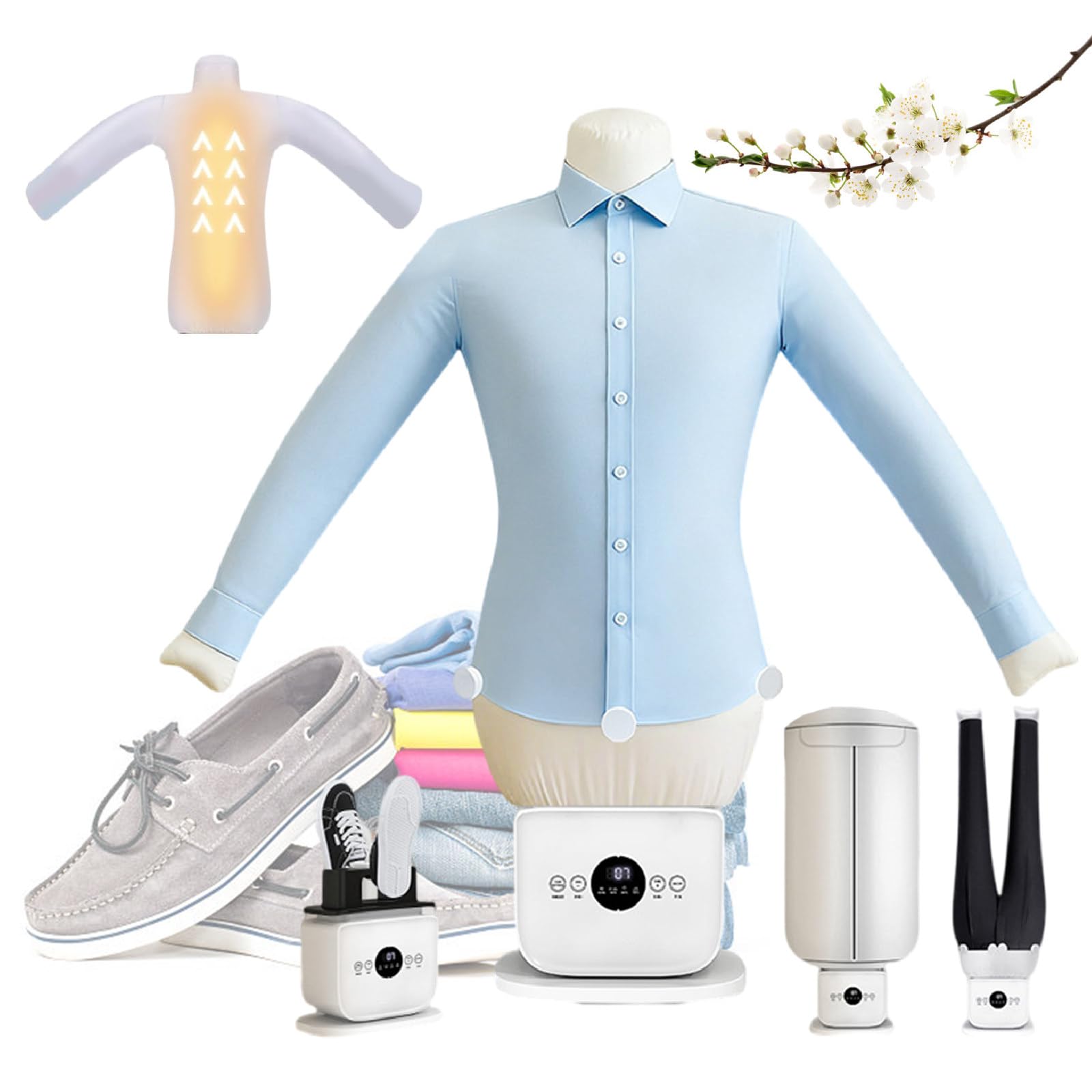 Bügelpuppe, Hemdenbügler & Bügelmaschine für Hemden, Blusen, T-Shirts, Hosen, Automatische Bügelmaschine mit Bügel- & Trockenfunktionen, Effiziente Bügelhilfe
