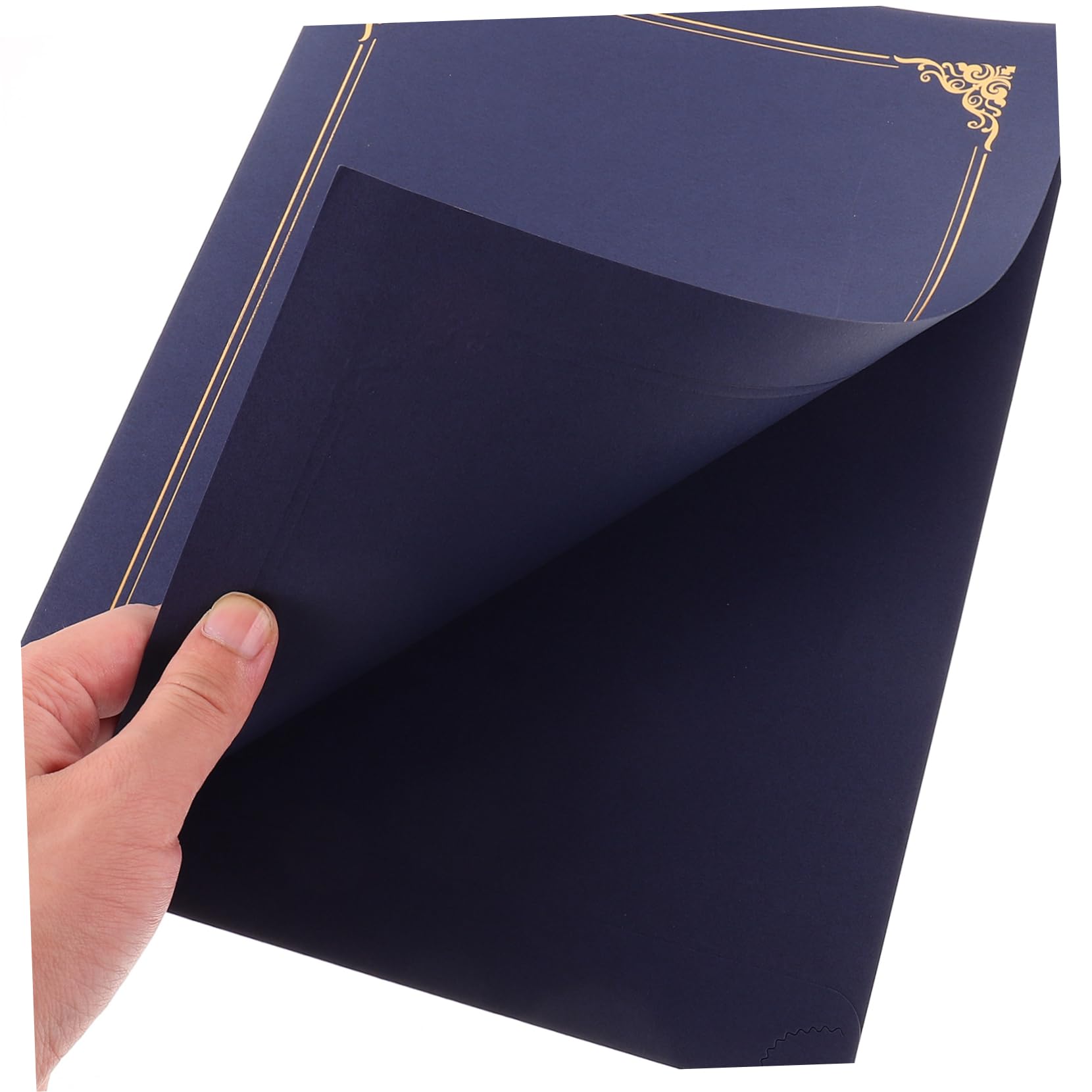 STOBOK Fundas para Certificados 10 Unidades Tamaño A4, Cubierta Protectora de Papel Borde Dorado, Presentador Resistente y Ligero para Diplomas y Premios en Oficina y Hogar
