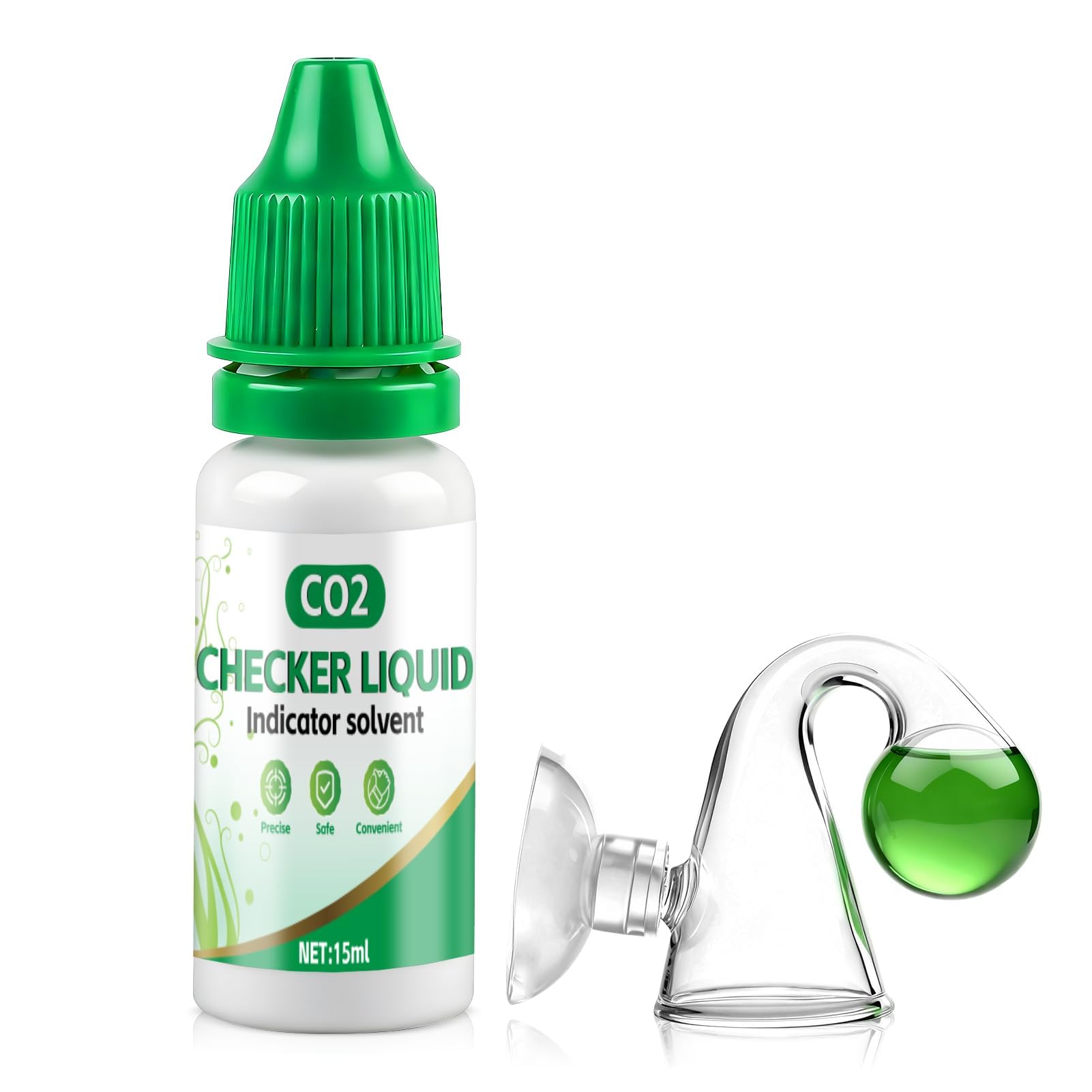 WEILAOK Co2 Dauertest Aquarium, Co2 Test Aquarium, Co2 Dauertest zum Genauen Bestimmen des Co2 Gehaltes für Süßwasser-Aquarien und Bepflanztes Aquarium, 15ml (B)