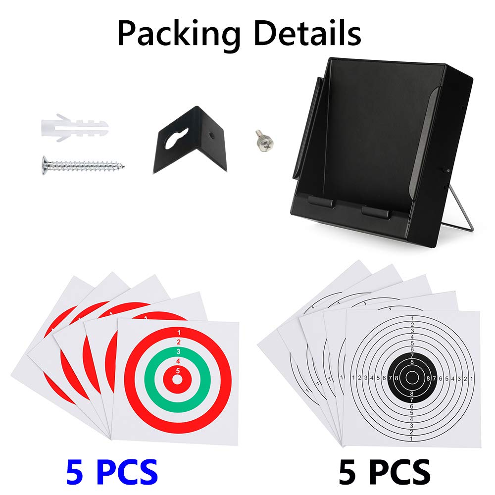 GearOZ BB Trap Target, Paper Target and Resetting Metal Silhouettes Shooting Targets for Pellet