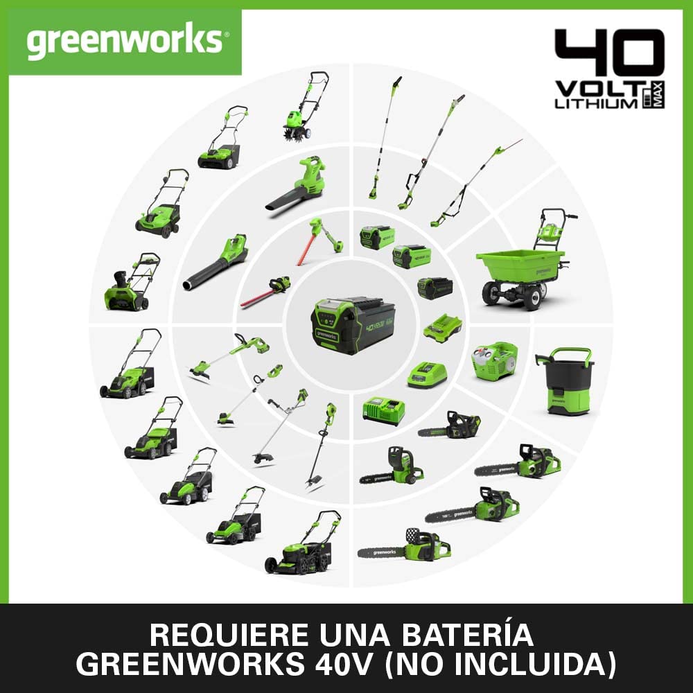 Greenworks 40V 2.6m Podadora de Pértiga, Sierras Telescópicas Eléctrica, Barra de 8 Pulgada (20 cm), Velocidad de Cadena 8 m/s, Autoengrasado, Batería 40V 2Ah y Cargador, Garantía de 3 Años,G40PSFK2 - 5