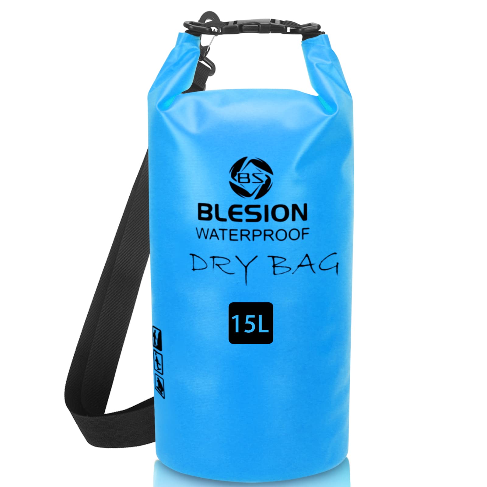 BLESION Borse Impermeabile, Sacca Impermeabile, Dry Bag 5L 10L 15L 20L 30L con Tracolla Regolabile per Spiaggia Sport d'Acqua Trekking Kayak Canoa Pesca Rafting Nuoto Campeggio