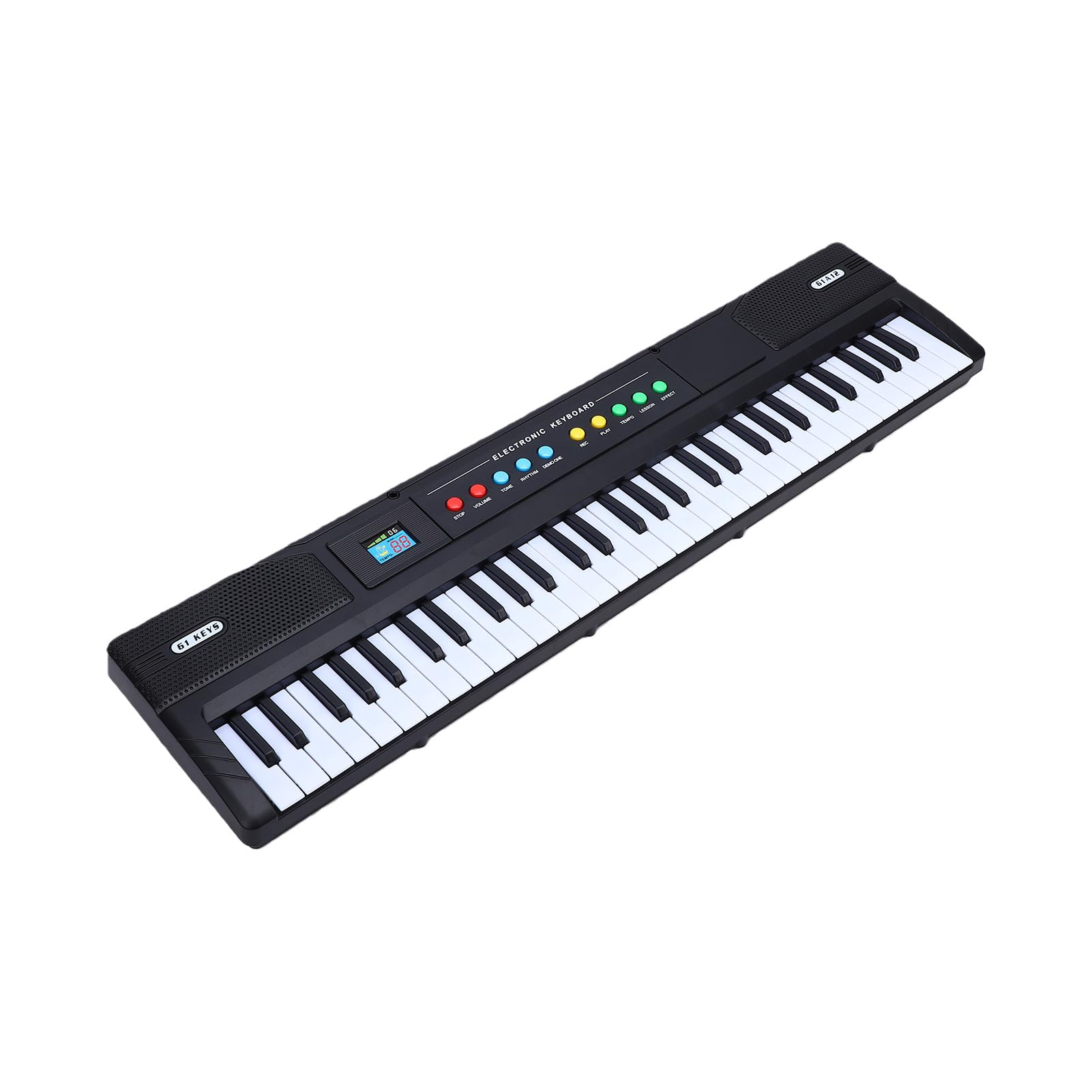 LiebeWH Pianoforte con Tastiera Elettronica a 61 Tasti, Tastiera Musicale Portatile in ABS con modalità di Insegnamento, Riproduzione di Registrazione, Microfono a 8 Toni e 16 Ritmi, per Principianti,