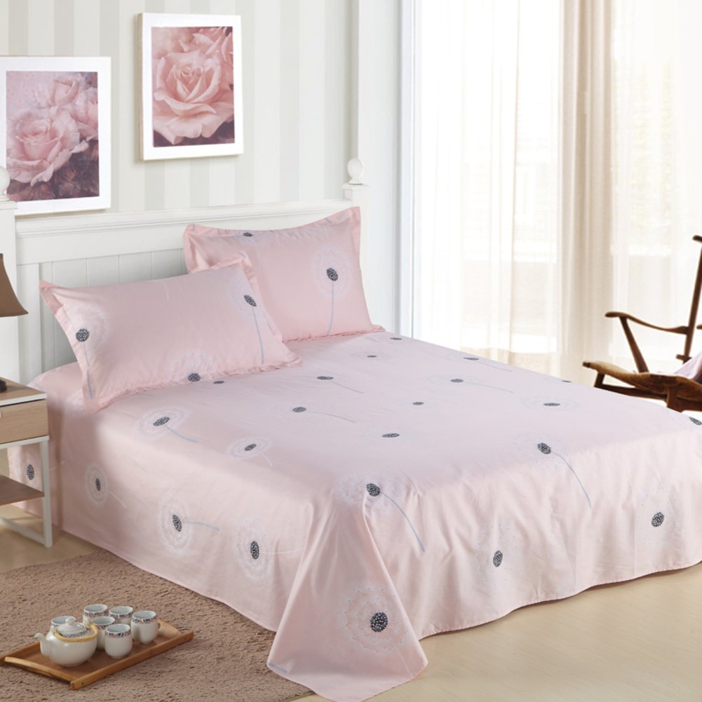 Drap plat en coton et lin sergé J 160x230cm pour lit simple ou double
