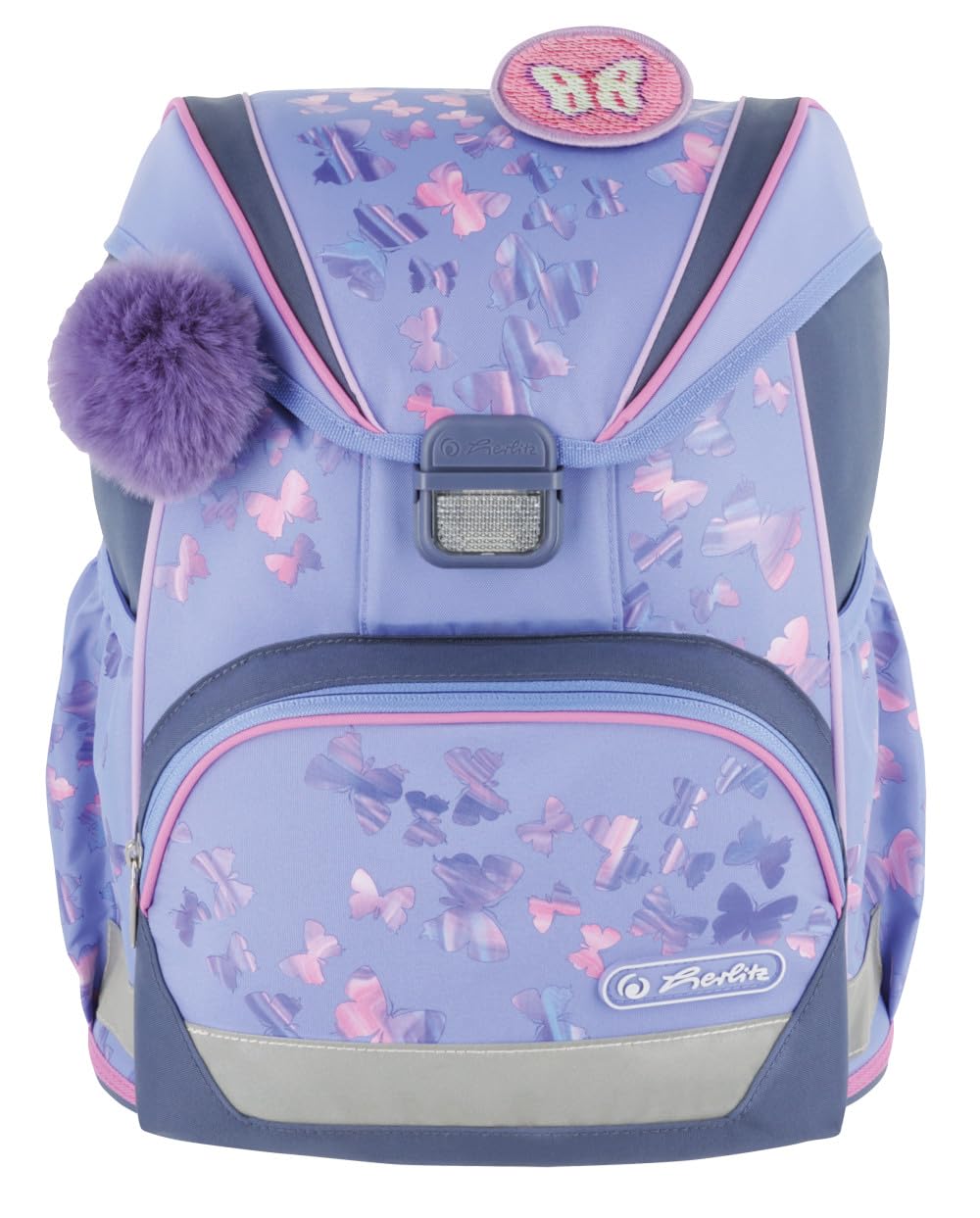 Herlitz Tornister Ultralight Dziecięc Butterfly Paradise z wyposażeniem | Plecak Szkolny jednokomorowy | Organizer Dla Ucznia Dzieci | Sztywne Plecy | Wytrzymały 15l 800g