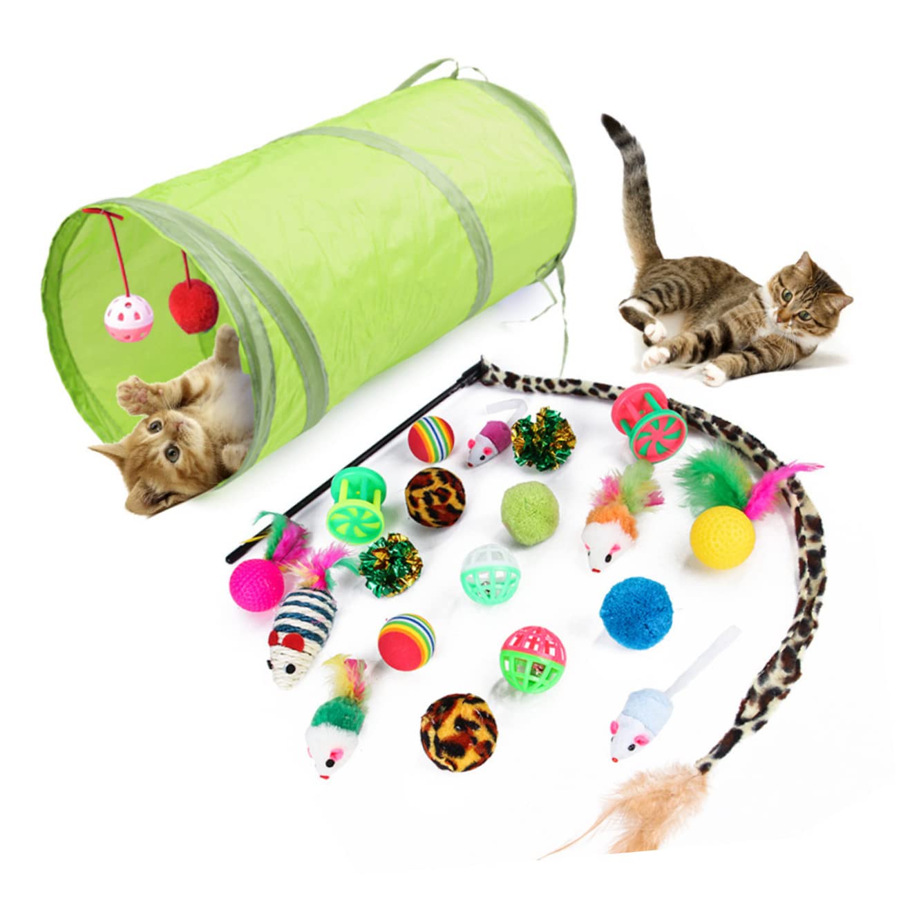 VANZACK 42stücke Teiliges Katzenspielzeug Teaser-Sticks Interaktive Spielzeuge Sozialen Fähigkeiten Von Katzen Langlebig Und Leicht Für Endlosen Spaß