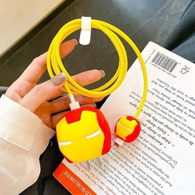 Image of 25W Charger Protector for Samsung, Protective Silicone Case Cover 25W Power Adapter Charger with Wire Saver-Iron MAN