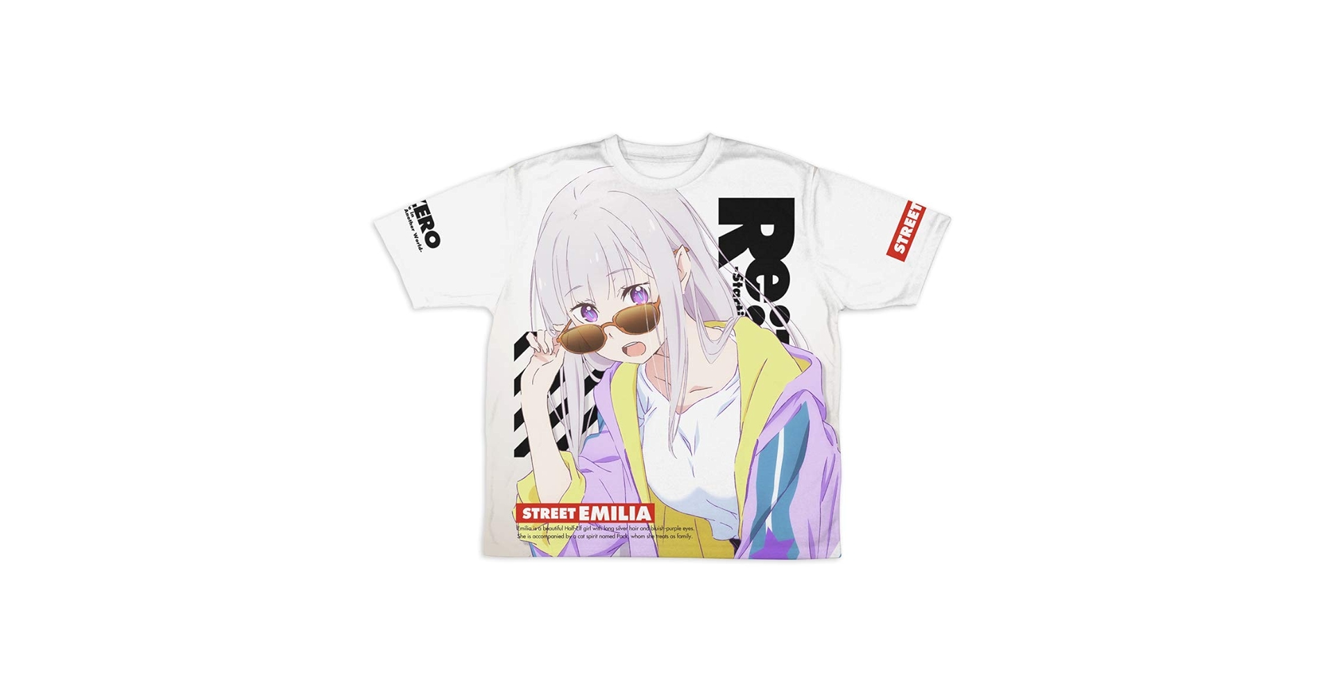 Re:ゼロから始める異世界生活 エミリア Tシャツ ブラック Mサイズサイズ Re:ゼロから始める異世界生活_Mサイズ_Tシャツ エミリア | 公式