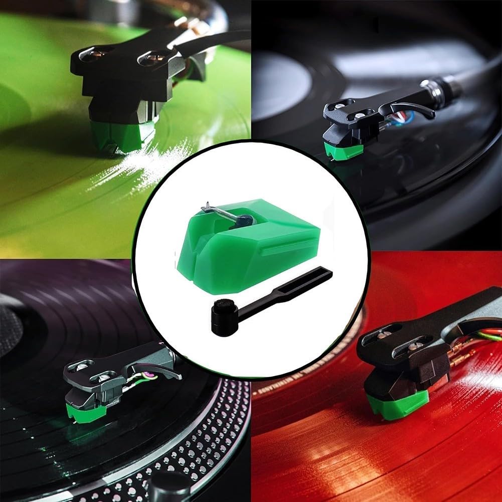 Aguja de repuesto para Audio-Technica AT-VMN95E, compatible con las series AT-LP120X y VM95, lápiz capacitivo de seguimiento preciso con herramientas de limpieza de discos