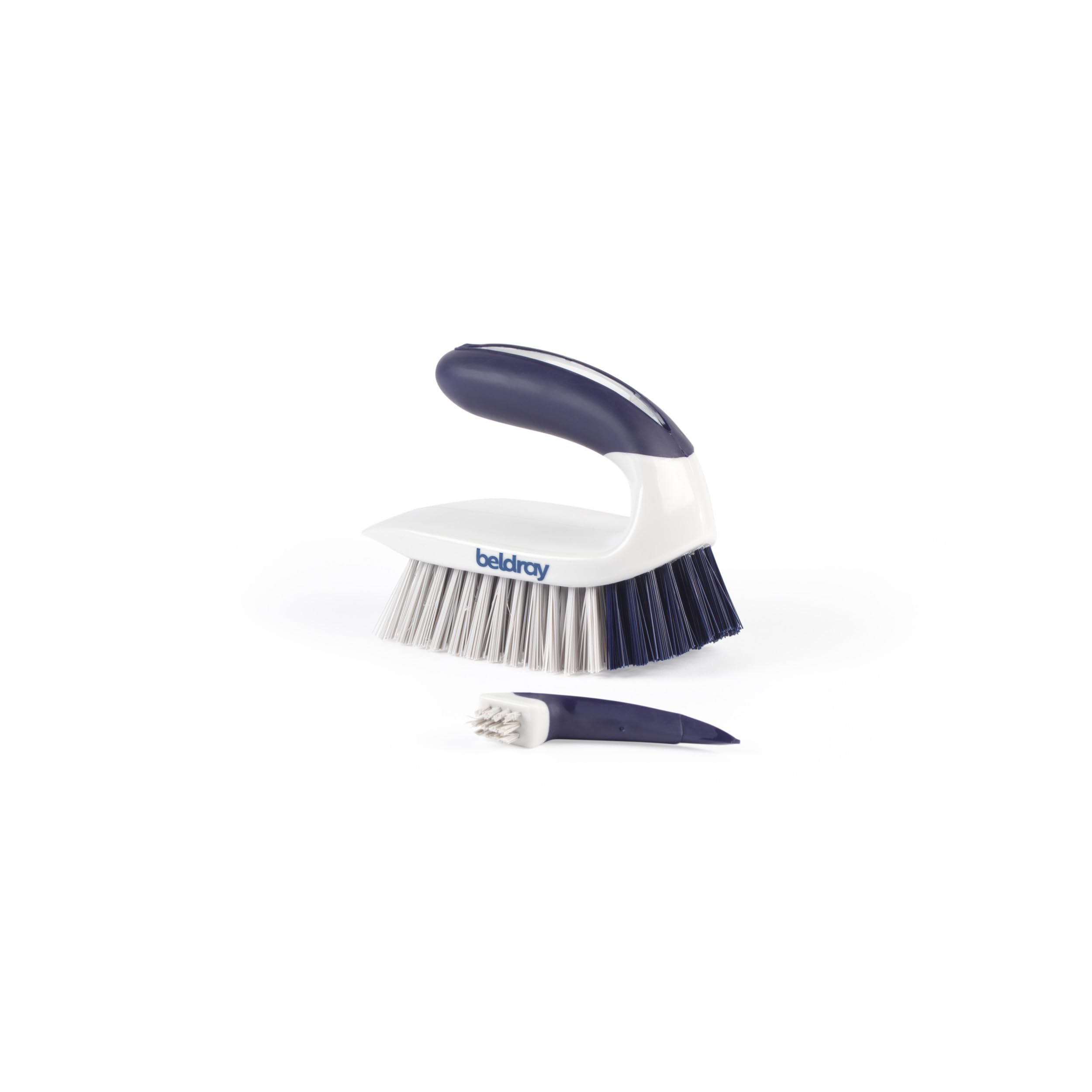 Beldray Deep Clean Handheld Scrubbing Brush – Cleaning Brush for Tough Stains & Grime, Double-Ended Scrape and Poke Tool, Ergonomic Non-Slip Grip, Durable Non-Scratch Bristles, Stovetop, Tiles & Grout