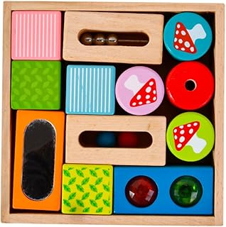 TOYANDONA 12 Peças Blocos De Chocalho De Madeira Brinquedos Infantis Para Crianças Brinquedos De Madeira Brinquedos Educativos Para Crianças Empilhamento De Brinquedos Blocos De Construção