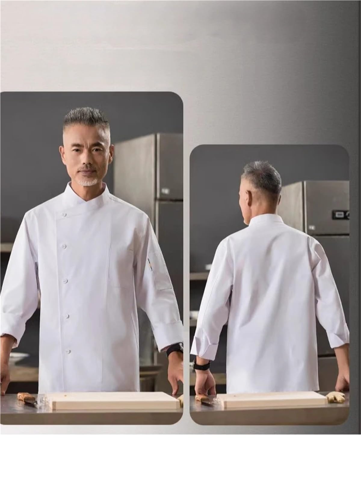 Divisa Da Cuoco Uniforme da lavoro for chef, a maniche lunghe, autunnale, for ristoranti, hotel, cucine, panetterie, servizi di ristorazione, giacca for uomo, abbigliamento da cuoco Per Chef(5XL)