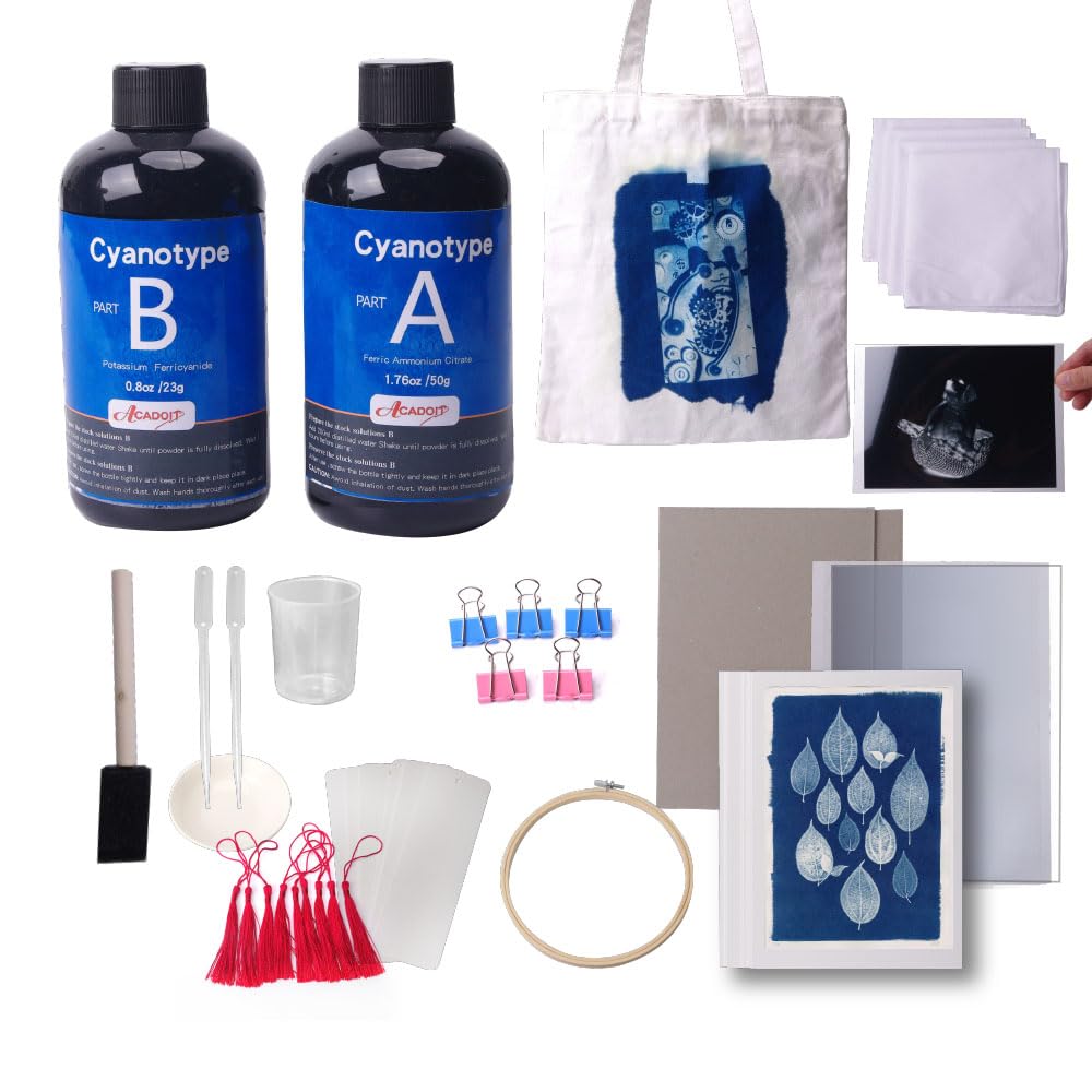 ACADOIT Cyanotype Sensitizer Kit, 16oz, Sun Print Nature Printing Kit for Photographic Blueprints DIY Arts Crafts Projects (Cyanotype kit-3)