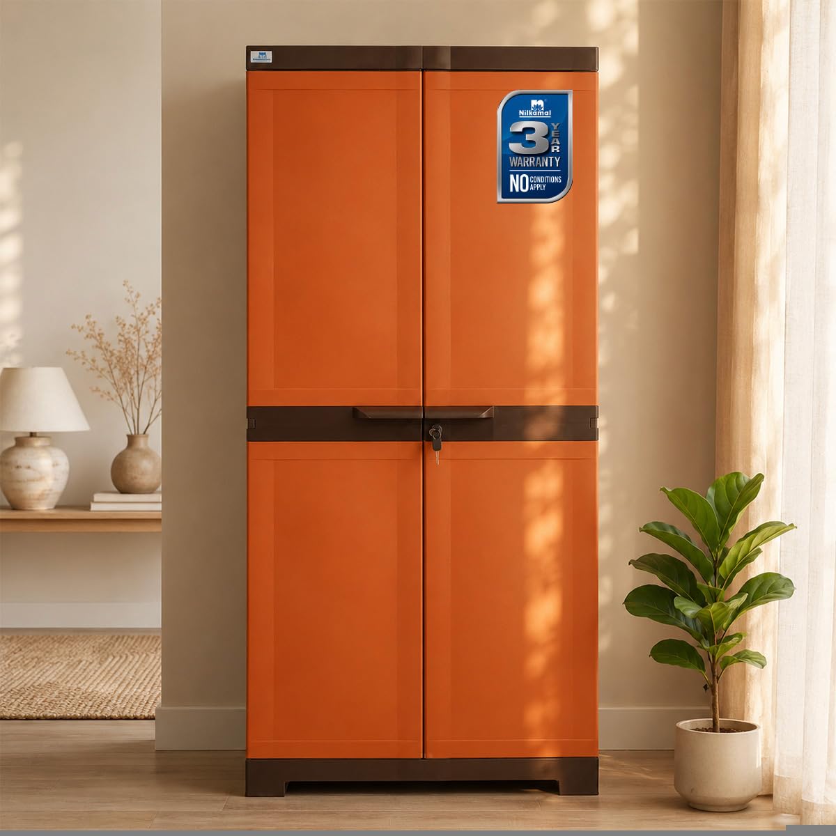 Nilkamal Freedom Large 18 (FMSC18) Shoe Rack Plastic Cabinet 3-Year Warranty with Dustproof Door – Shoe Rack for Home, Chappal Stand for Home Indoor & Outdoor, Shoes Rack Plastic with Door.