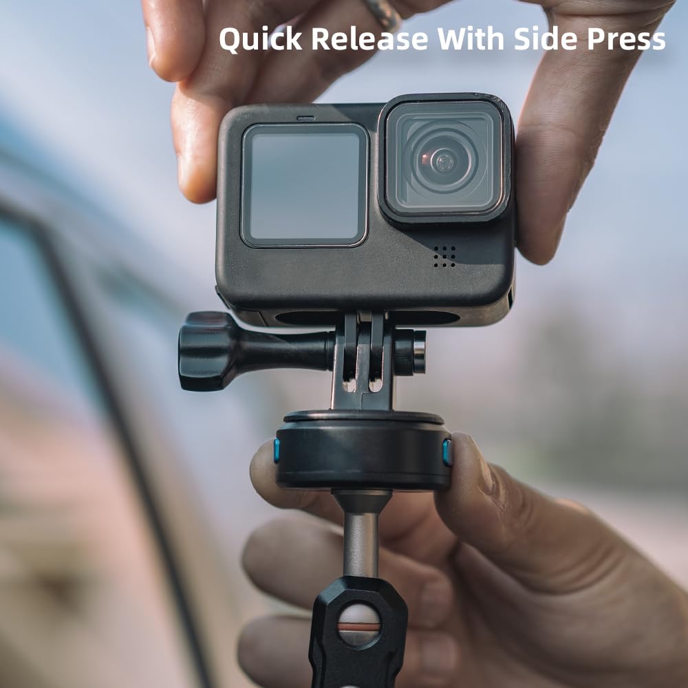 Magnetische Saugnapf-Kamerahalterung für Auto, Kamera-Saugnapfhalterung mit Kugelkopf, magischer Arm, kompatibel mit GoPro Hero 13, 12, 11, 10, 9, 8, 7, 6, 5, DJI Osmo Action 5 Pro/4/3 und mehr