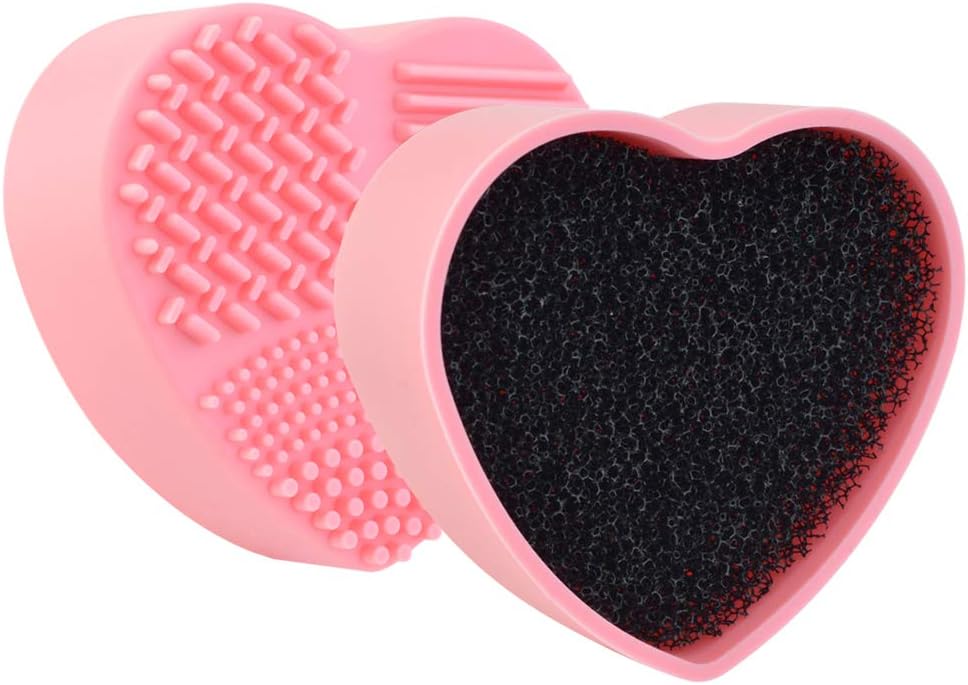 Easthost Makeup Brush Cleaner Tool With Powder Foundation Eyeshaodw Brushes Dry Clean Sponge Apply to Shampoo Deep Cleaning and Powder Cleanser and Dryer (1 piece Pink with Gift bag)